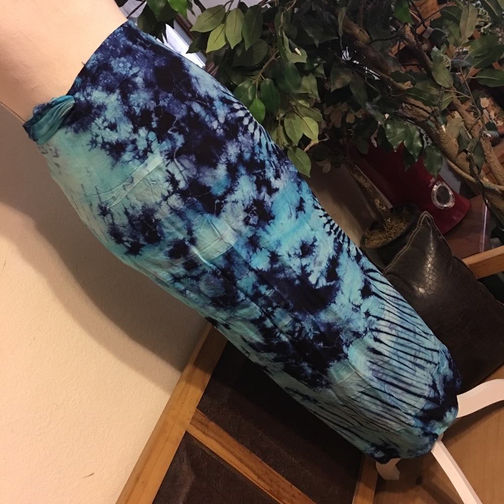 100% rayon tie dye one size wrap sarong skirt